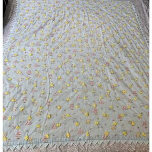 VTG Antique Hand Made Baby Quilt Hand‎ Tied Unisex Blanket Nursery 48 X 42 Bunny